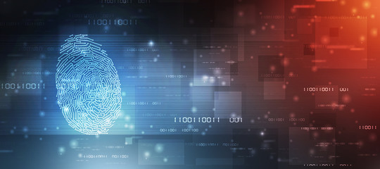 Fingerprint Scanning Technology Concept 2d Illustration