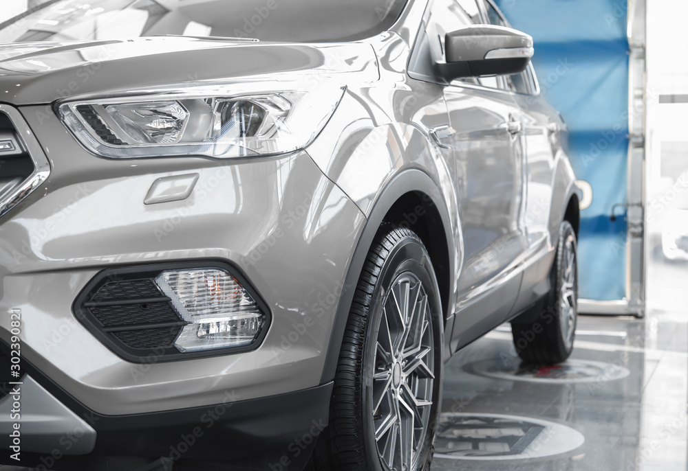 Modern new car in salon