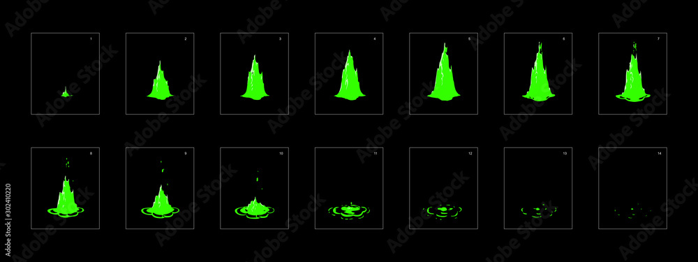 Dripping liquid special effect animation. liquid effect frame by frame ...