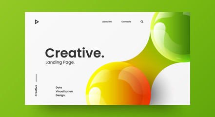 Wall Mural - creative horizontal website screen part for responsive web design project development. 3d colorful b