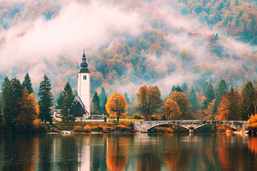 Sticker - Lake Bohinj In National Park Triglav, Slovenia