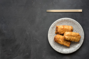 Wall Mural - Fried Chinese Traditional Spring rolls food