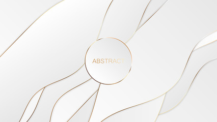 Wall Mural - Abstract white gold luxury background. Vector illustration