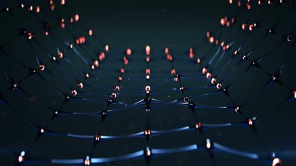 Wall Mural - futuristic netwrok structure. concept of sci-fi technology. abstract 3d rendering with dof. seamless