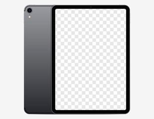 Wall Mural - Screen mockup. Tablet with blank screen for you design and back side tablet with camera. Vector EPS10