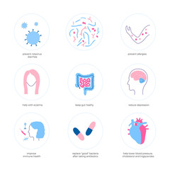 Vector isolated illustration of probiotics 