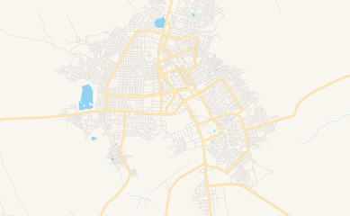 Printable street map of Zinder, Niger