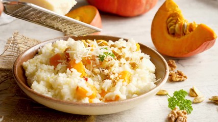 Canvas Print - risotto with pumpkin and parmesan