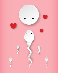 Poster - sperm and egg. vector illustration.	