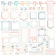 Set of frames, corners, dividers, ribbons and design elements