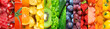 Leinwandbild Motiv Background of fruits, vegetables and berries. Fresh food