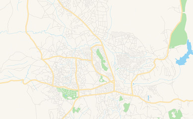  Printable street map of Mzuzu, Malawi