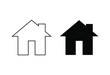 © Antti - Home icon set. House symbol with door. Black building logo silhouette. Isolated on white background. Vector illustration image.