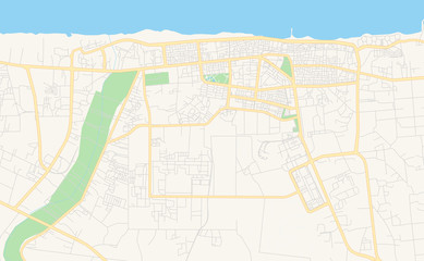 Printable street map of Sirte, Libya