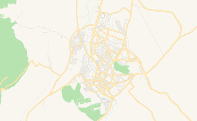 Printable street map of Saida, Algeria