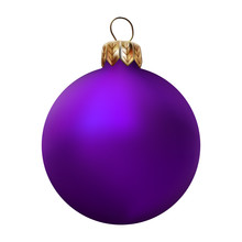 Purple Realistic Christmas Tree Ball