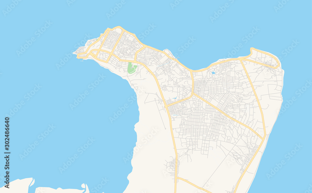 Printable street map of Pemba, Mozambique