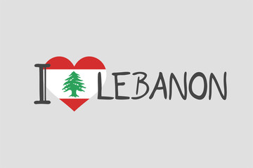 Wall Mural - I love Lebanon symbol