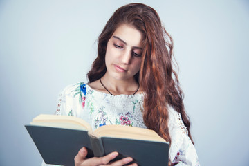 woman reading book