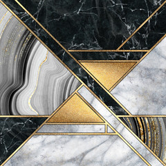 Wall Mural - abstract minimal geometric background, luxury art deco design, mosaic inlay, modern creative texture