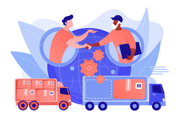 Wall Mural - worldwide shipping service, international distribution. collaborative logistics, supply chain partne