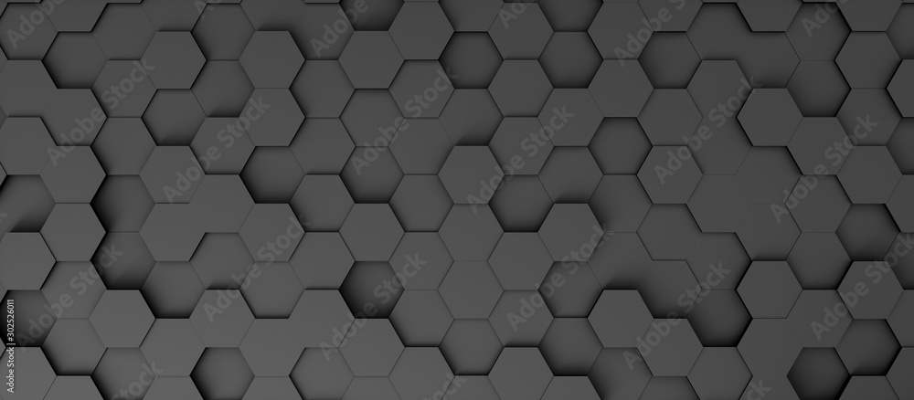 Abstract background in the form of dark hexagons - obrazy, fototapety, plakaty 