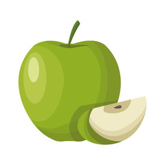 Sticker - green apple fruit icon, colorful design