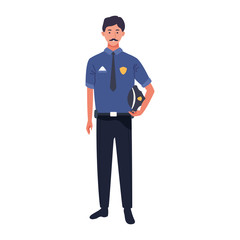 Poster - police man icon, flat design