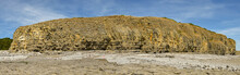 Panoramic View Of Rocky Cliffs On The Jurassic Coast At Llantwit Major In South Wales