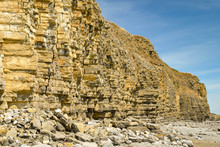 Rocky Cliffs On The Jurassic Fossil Coast At Llantwit Major In South Wales