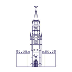 Poster - Russian kremlin icon, flat design