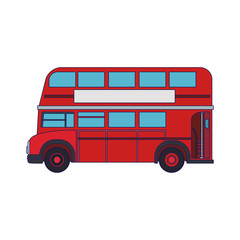 Sticker - classic london bus icon, flat design