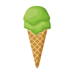 Sticker - ice cream cone icon, flat design