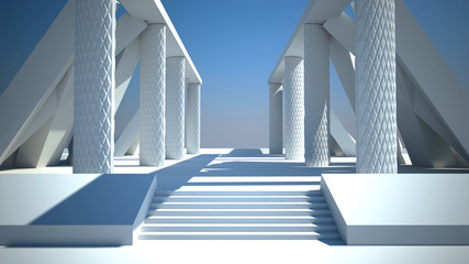 Wall Mural - Space environment, ready for comp of your characters.3D rendering