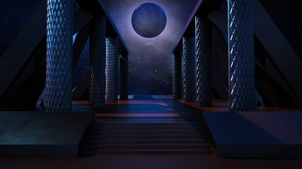 Wall Mural - Space environment, ready for comp of your characters.3D rendering