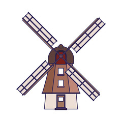 Poster - Windmill icon image, flat design