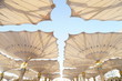 Big umbrella structure of al masjid al nabawi from the holy land and beautiful building structure madinah saudi arabia