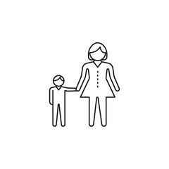 Wall Mural - family - minimal line web icon. simple vector illustration. concept for infographic, website or app.