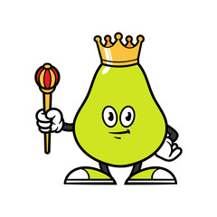 Wall Mural - Cartoon King Pear Character Illustration