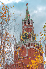 Autumn weather on the Red Square in Moscow.