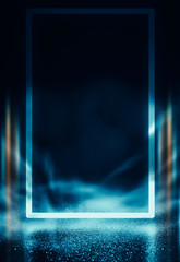 Wall Mural - blank dark background of the show scene. neon ultraviolet blurre