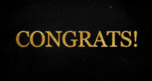 Black Background With Golden Letters Showing The Word Congrats