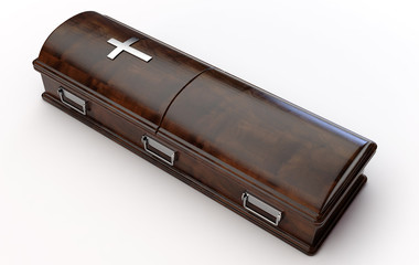 Modern Coffin And Crucifix