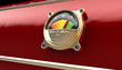 A concept showing a dial or gauge to measure whether children have been naughty or nice for the festive season  mounted on a red sleigh dashboard - 3D render