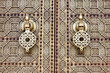 Leinwandbild Motiv Door detail near the Mausoleum of Mohammed V in Rabat, Morocco.