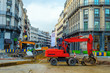 Cityscape, excavators, renovation, street, Brussels