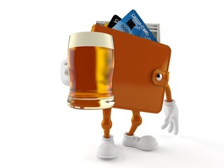 Sticker - Wallet character holding beer glass