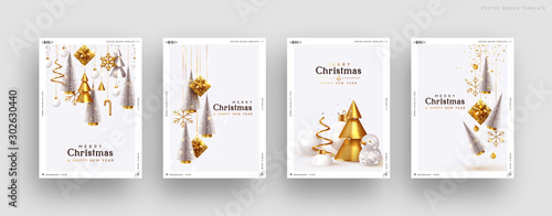 Fotografía Christmas set of backgrounds, greeting cards, web posters, holiday covers
