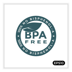 BPA-free icon (BISPHENOL-A), can be used for labels or symbols on plastic bottles