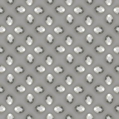 Beautiful silver 3d glossy decorative bumps on metal grey iron plate desk surface seamless pattern